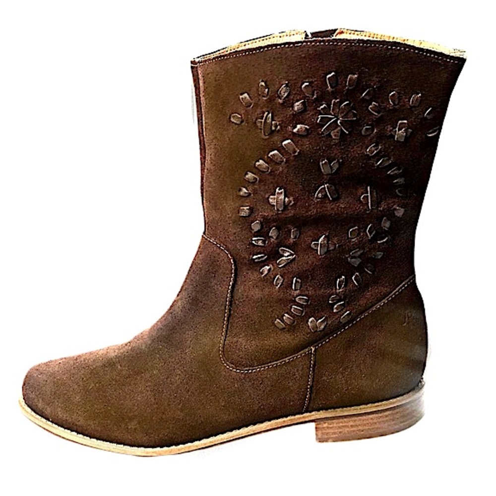 Jack Rogers Kaitlin Brown Suede Mid Calf Boots Size 8.5